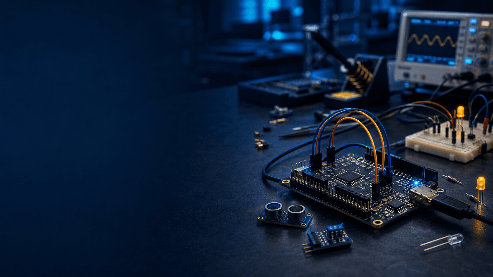 Electronics workbench background